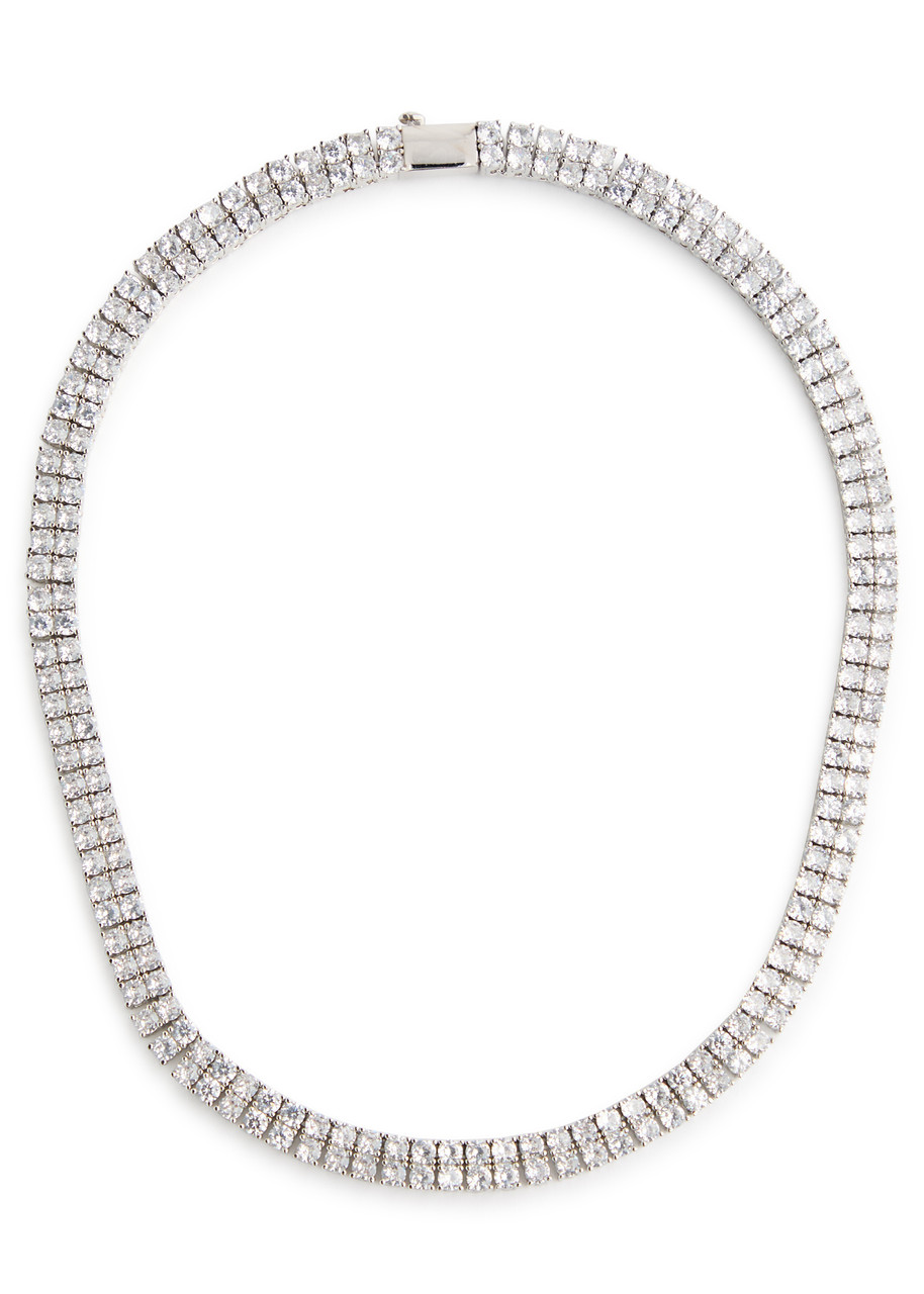 Anisa Sojka The Juliet Crystal-embellished Tennis Necklace In Silver