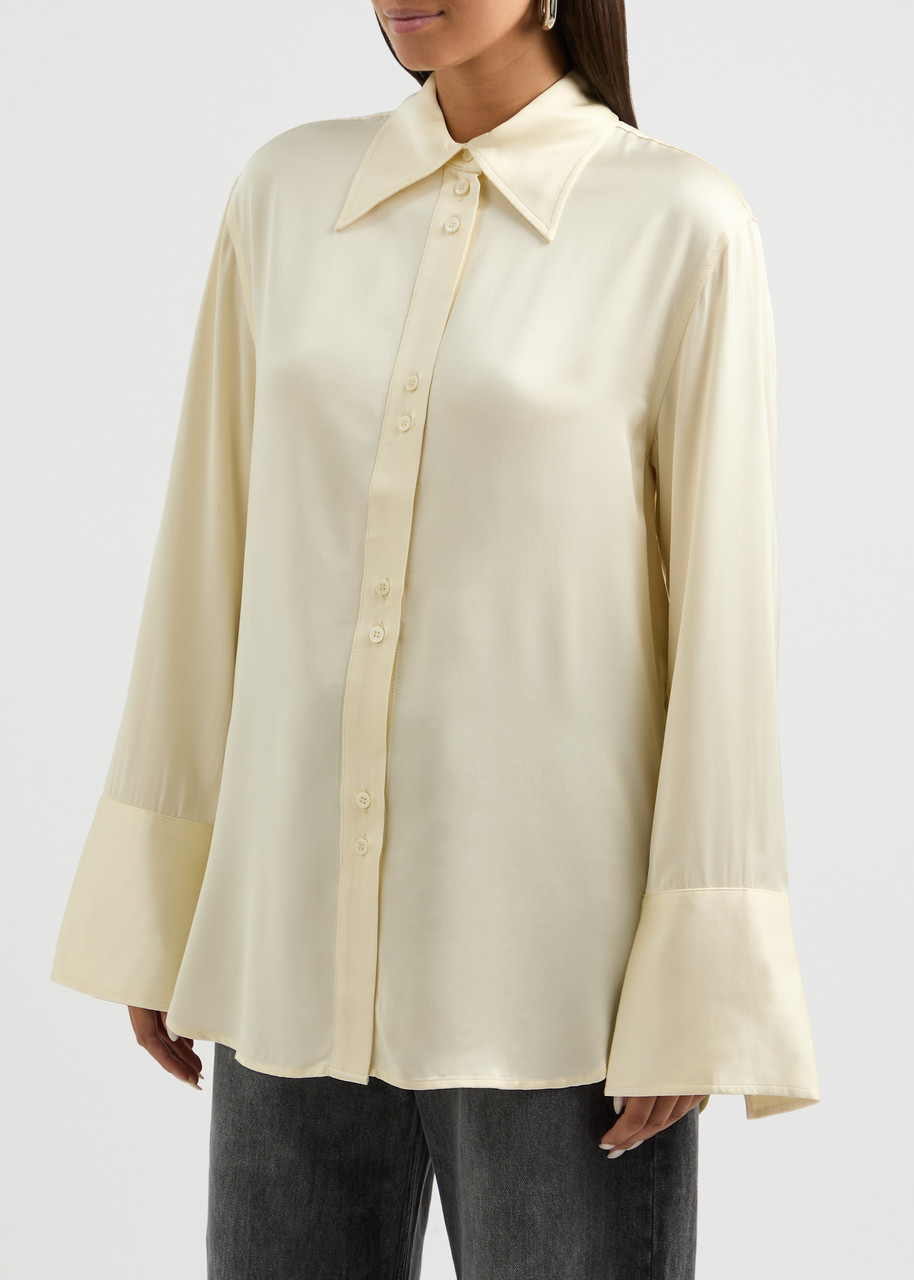 Day Birger Et Mikkelsen Felix Satin Shirt In Ivory