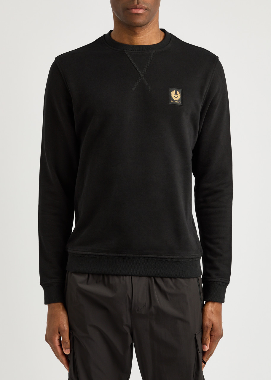 Shop Belstaff Logo Cotton Sweatshirt In Black