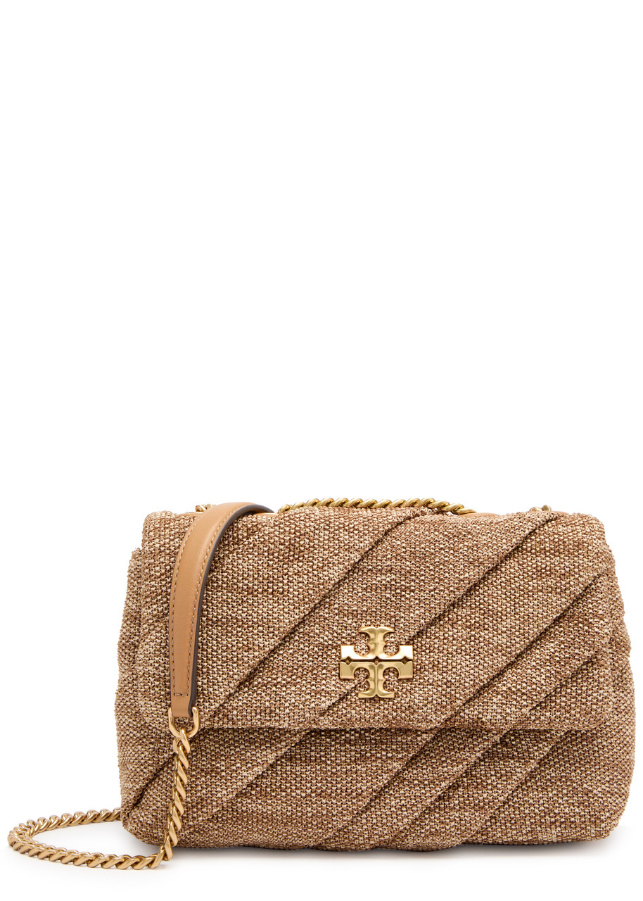Tory Burch Kira Draped Small Raffia Shoulder bag - Camel
