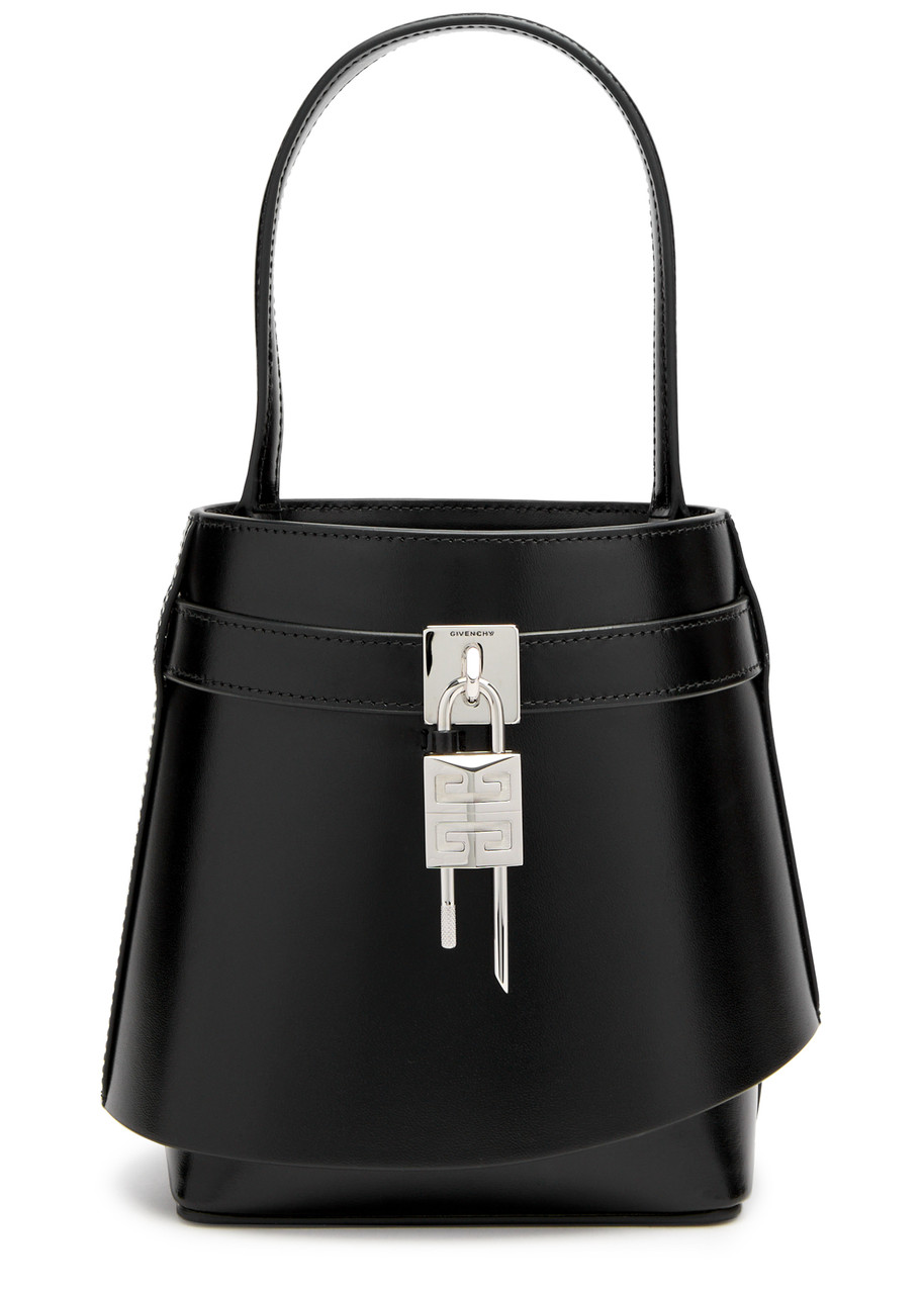 Givenchy Shark Lock Bucket Bag In Leather In Black