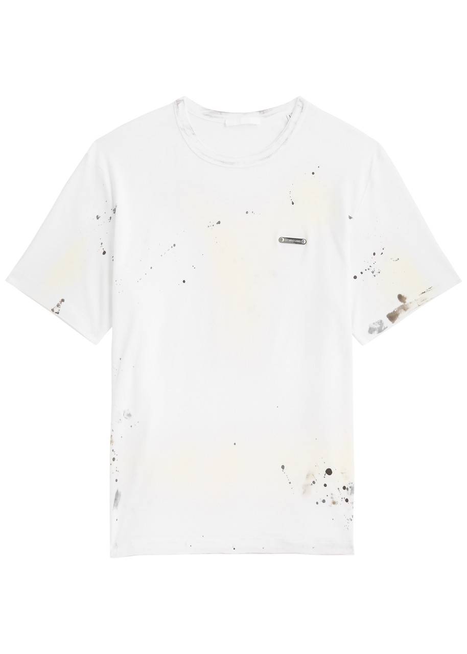 Helmut Lang Relaxed-fit T-shirt With Unique Splatter Print In White