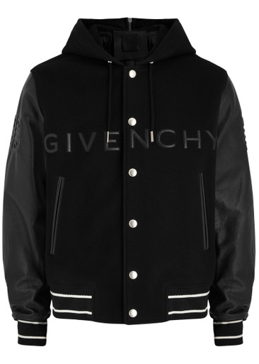 GIVENCHY Logo hooded wool-blend varsity jacket | Harvey Nichols