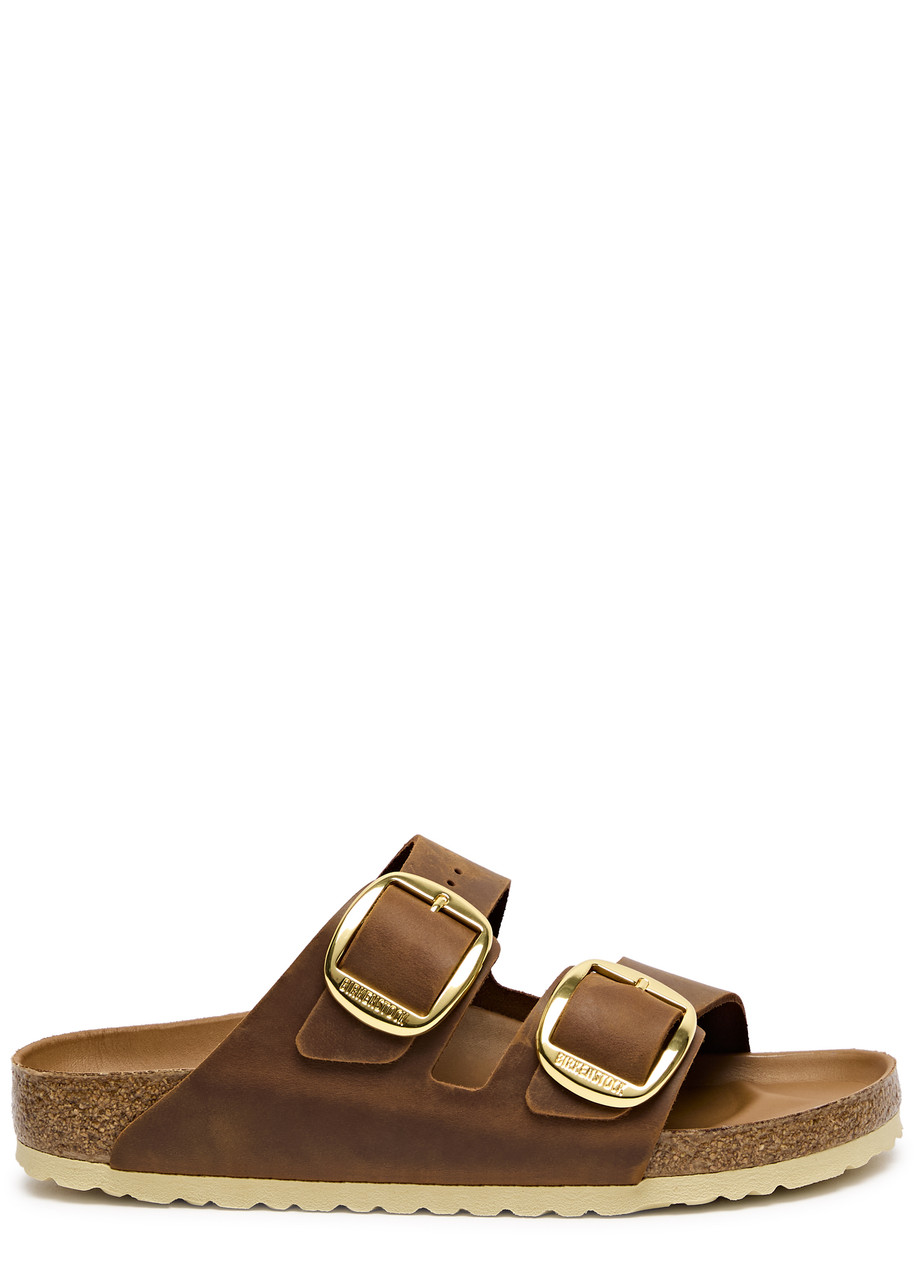 Birkenstock Arizona Oiled Leather Sliders - Tan - 39 (IT39/ UK6)
