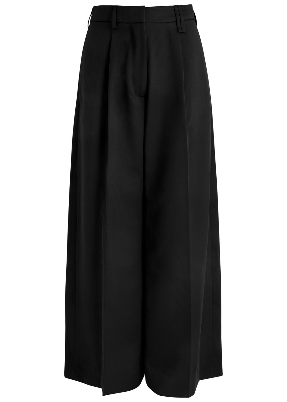 Simone Rocha Pantalon De Tailleur Ample En Laine Mélangée In Black