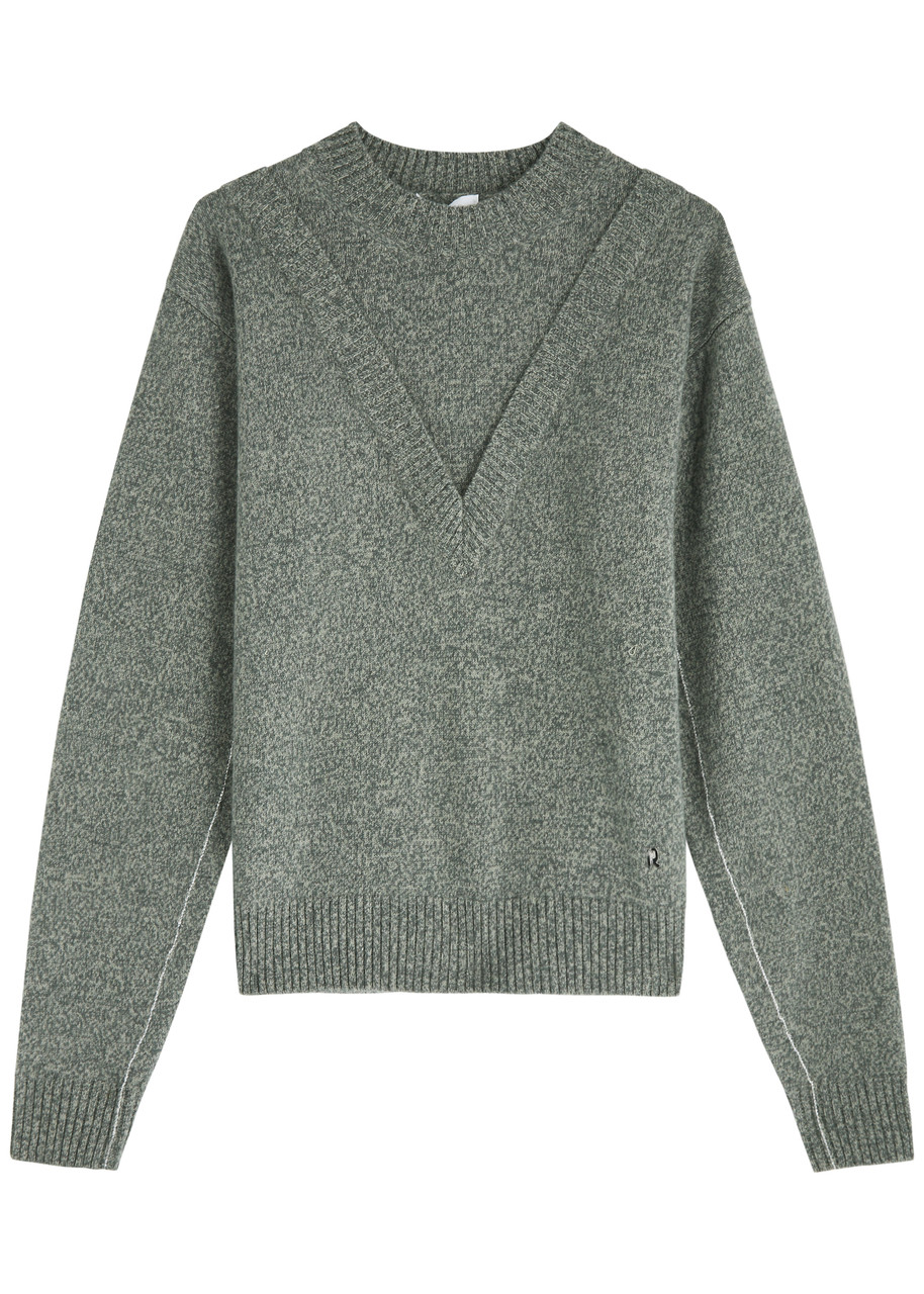 Rabanne Wool-blend Jumper In Green