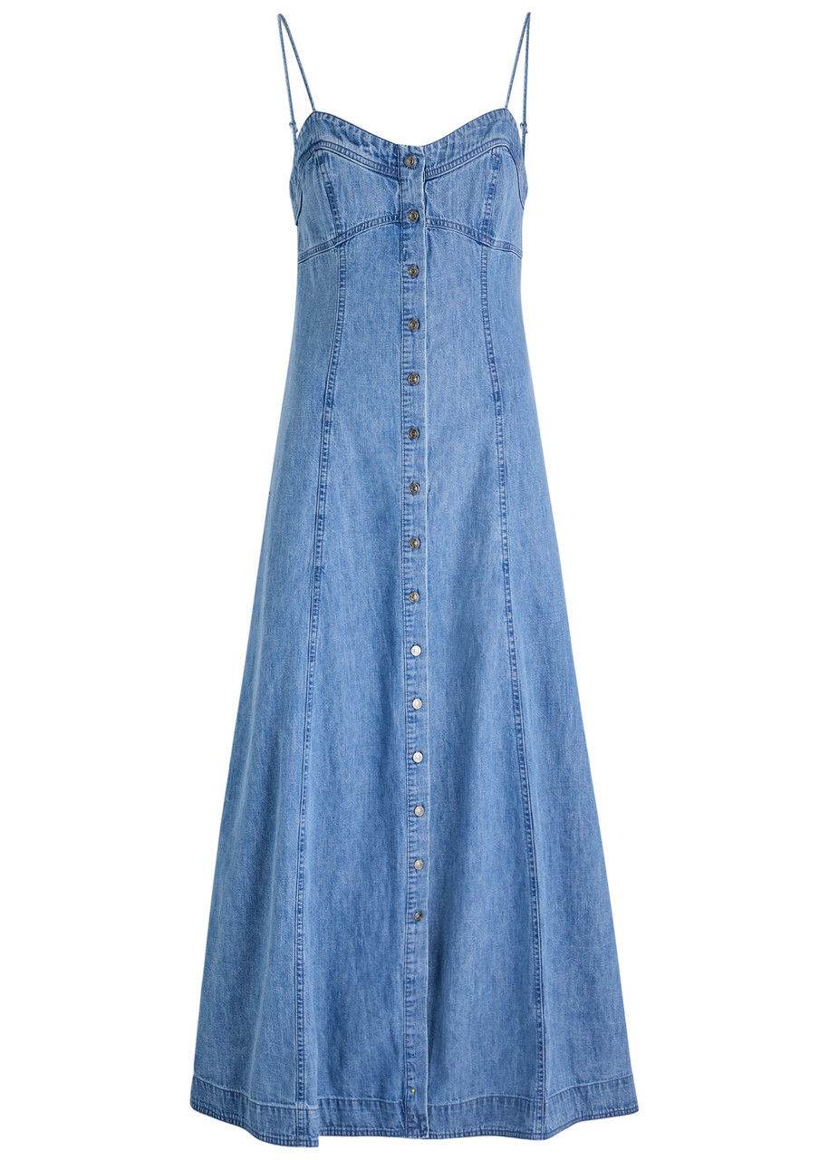 Free People Just Jill Denim Maxi Dress - M (UK 12-14 / M)