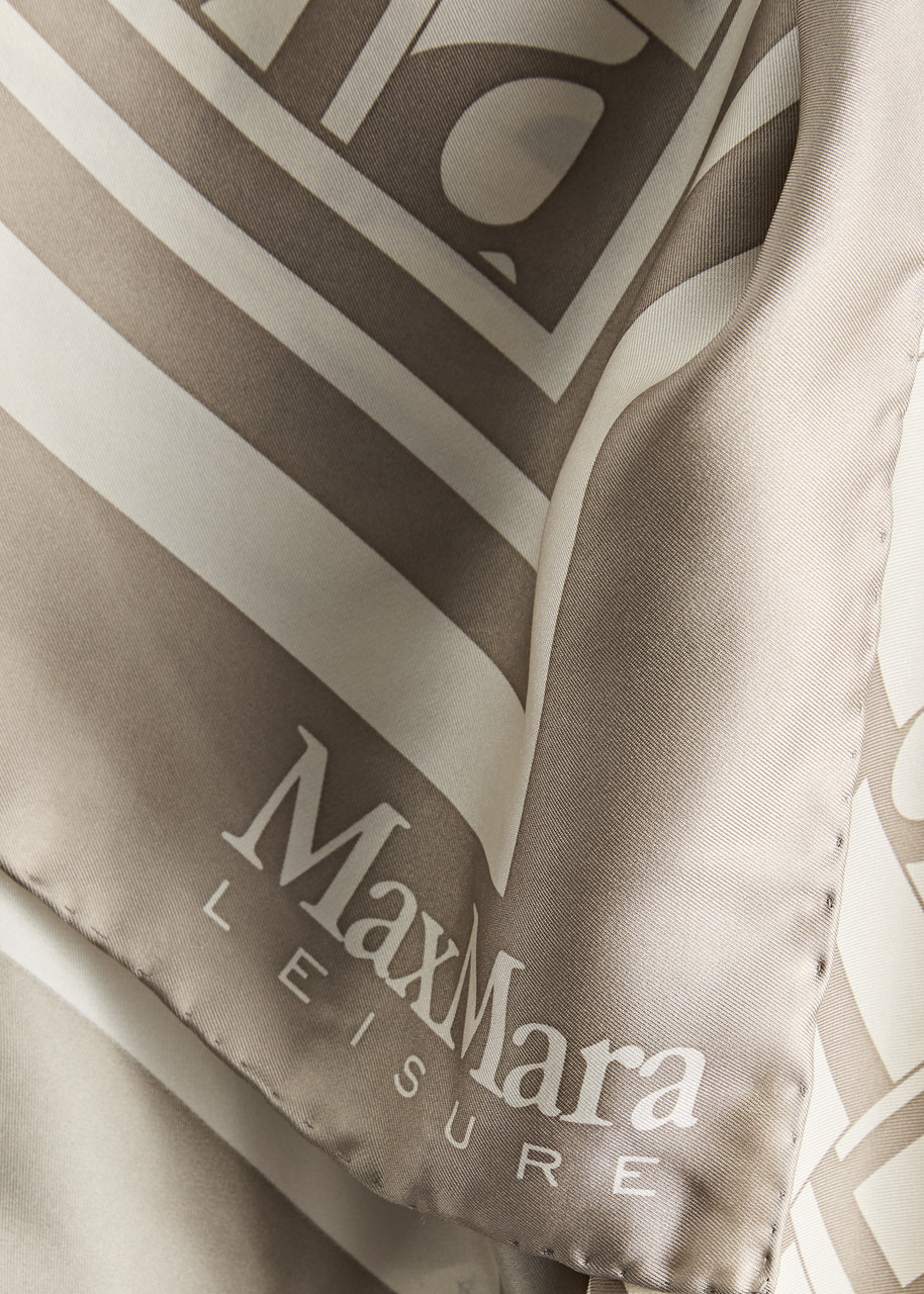  Mm Monogrammed Silk-twill Scarf - Grey - One Size 
