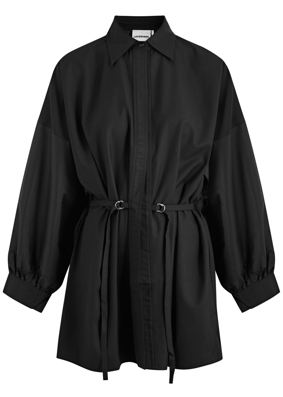Lovebirds Belted Twill Shirt - Black