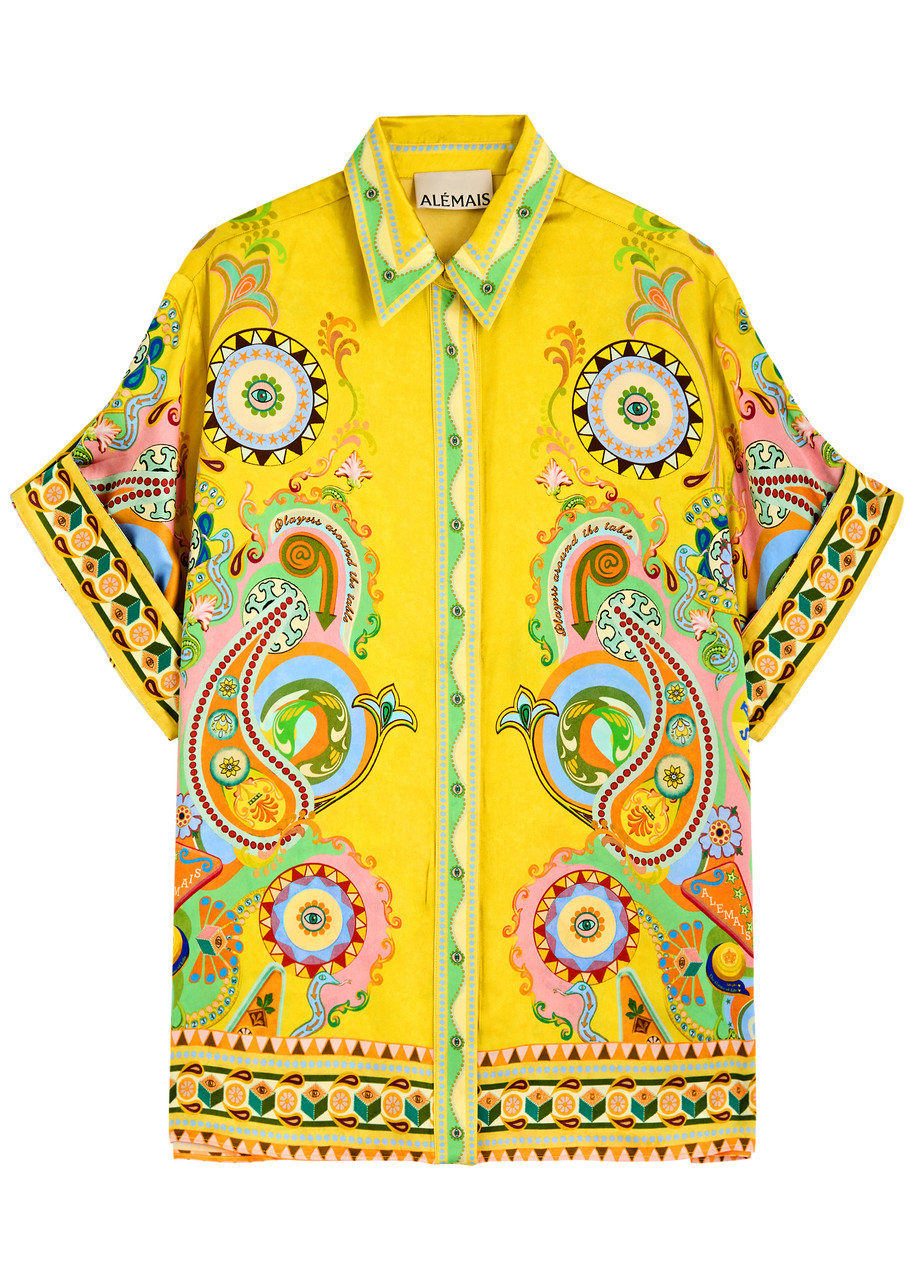 Alemais Pinball Silk Shirt Multi In Multicoloured