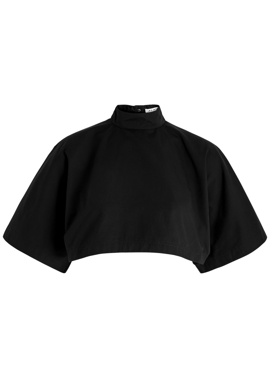 Alaïa Cropped Cotton top - Black - 36 (UK8 / S)