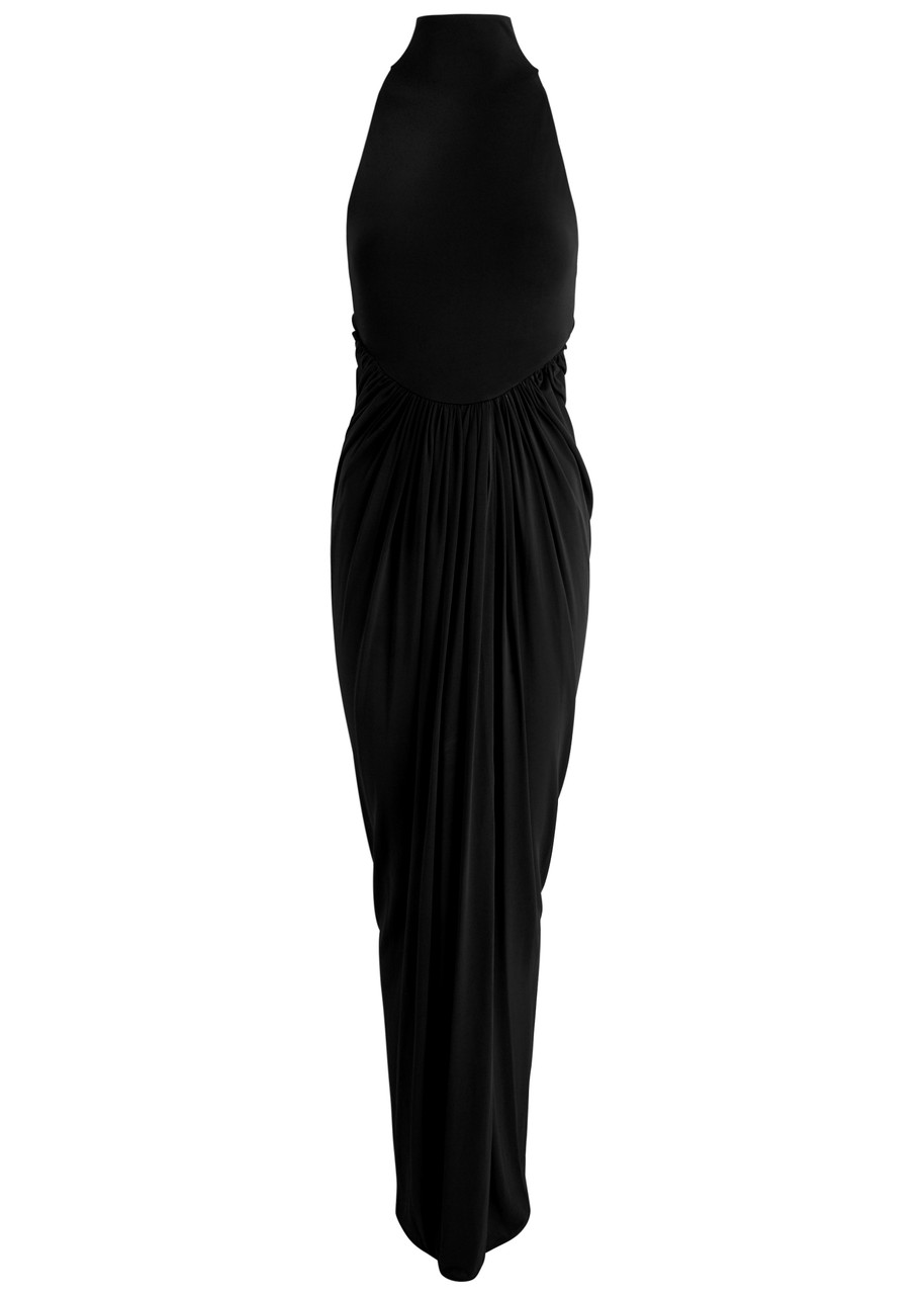Alaïa Draped Stretch-jersey Maxi Dress - Black - 38 (UK10 / S)