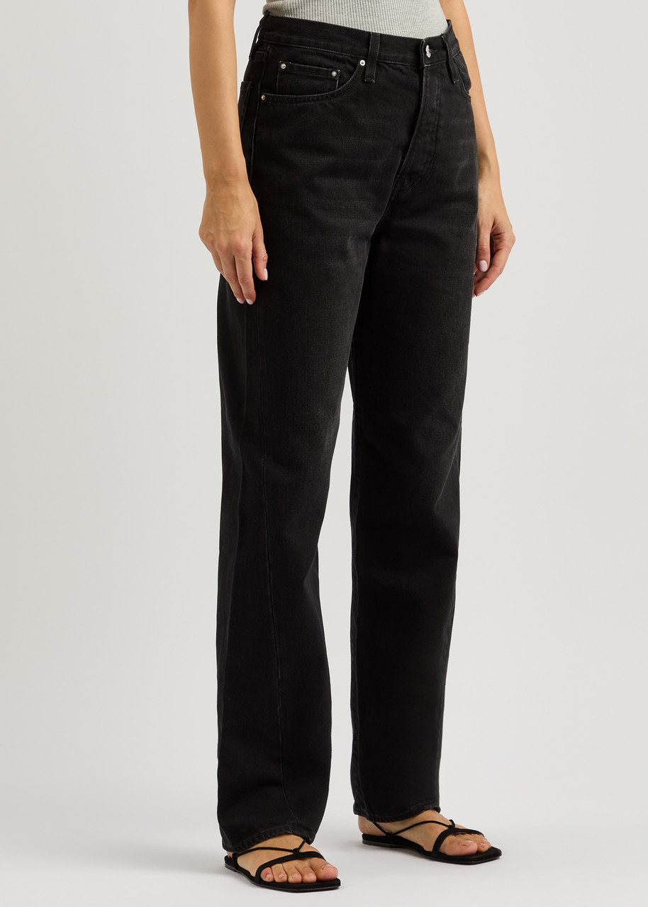 Totême Straight Cropped Jeans In Black