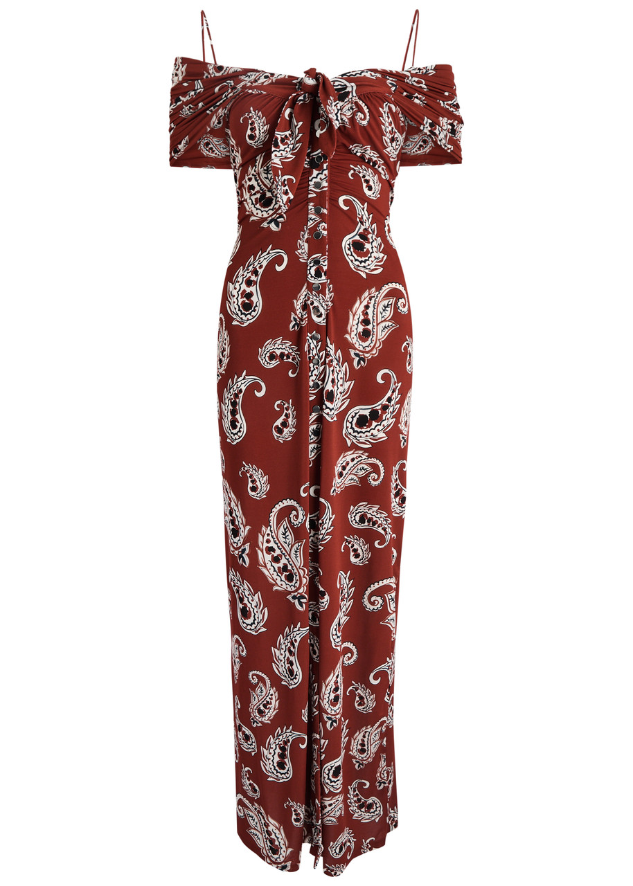 Rabanne Paisley-print Stretch-jersey Maxi Dress In Multi Print