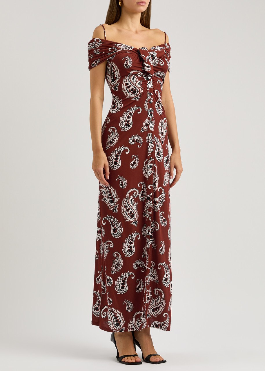Rabanne Paisley-print Stretch-jersey Maxi Dress In Multi Print