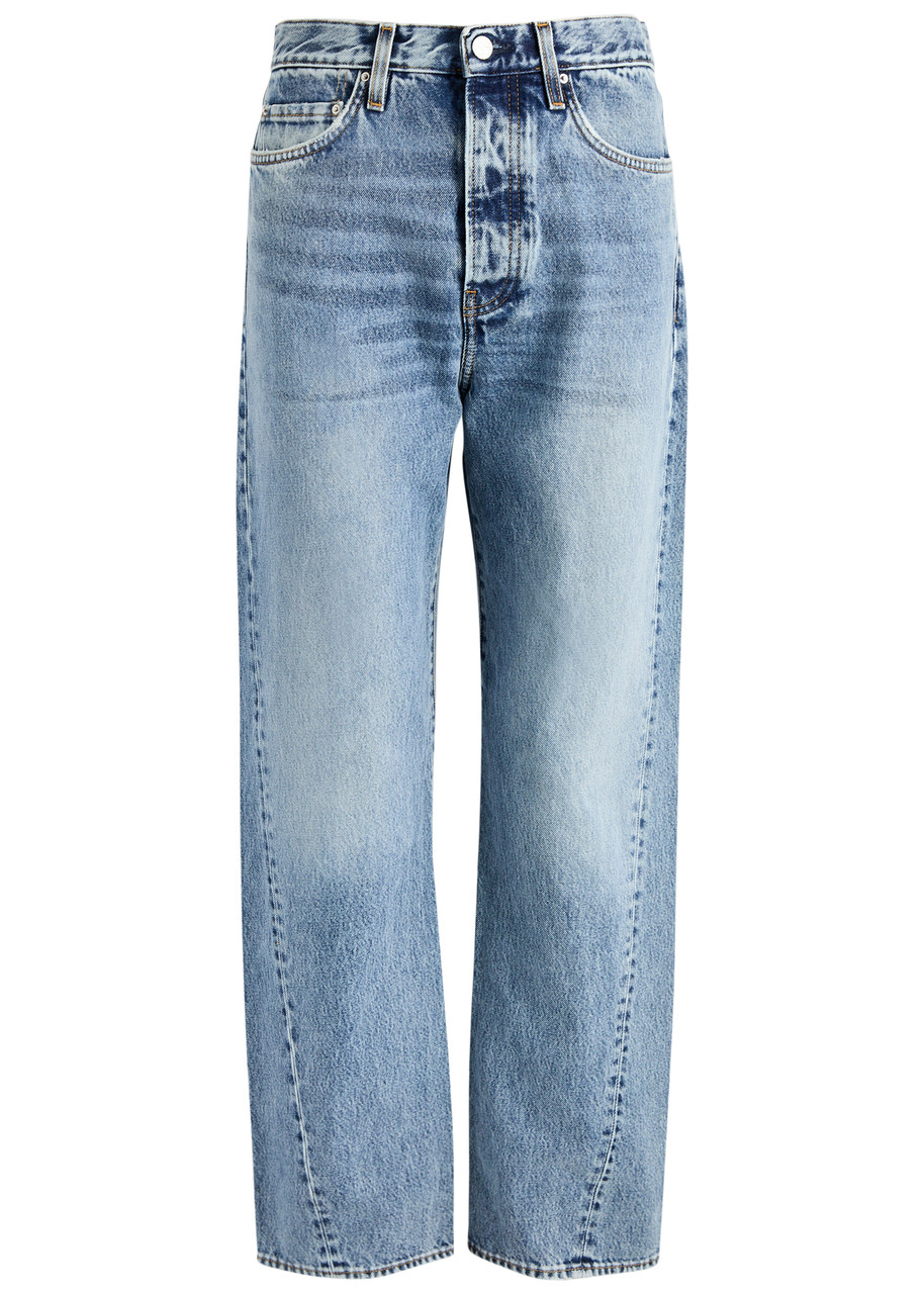 Totême Toteme Twisted Seam High Waist Straight Leg Jeans In Denim
