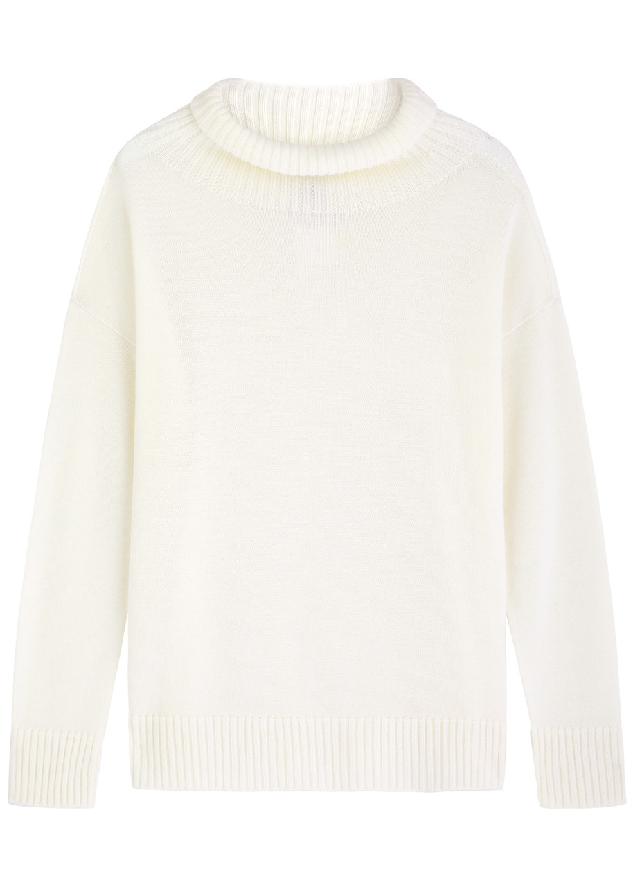 Max Mara Leisure Superbo Roll-neck Wool Jumper - White - M (UK12 / M)