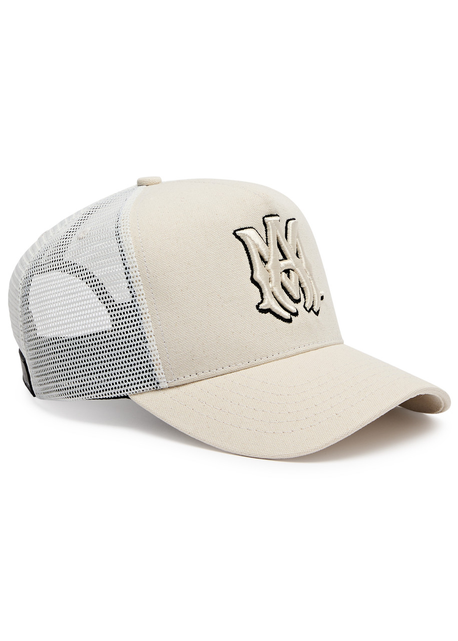 Amiri MA Logo-embroidered Canvas Trucker cap - Beige - One Size