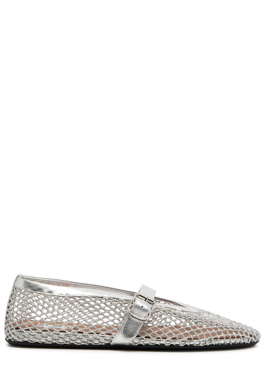 Alaïa Metallic Mesh Ballet Flats - Silver - 38 (IT38 / UK5)