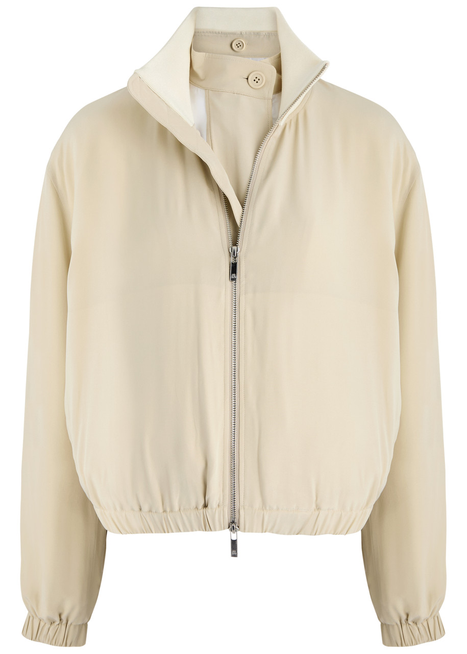 Helmut Lang Layered Silk and Satin Bomber Jackets - Cream - M (UK12 / M)