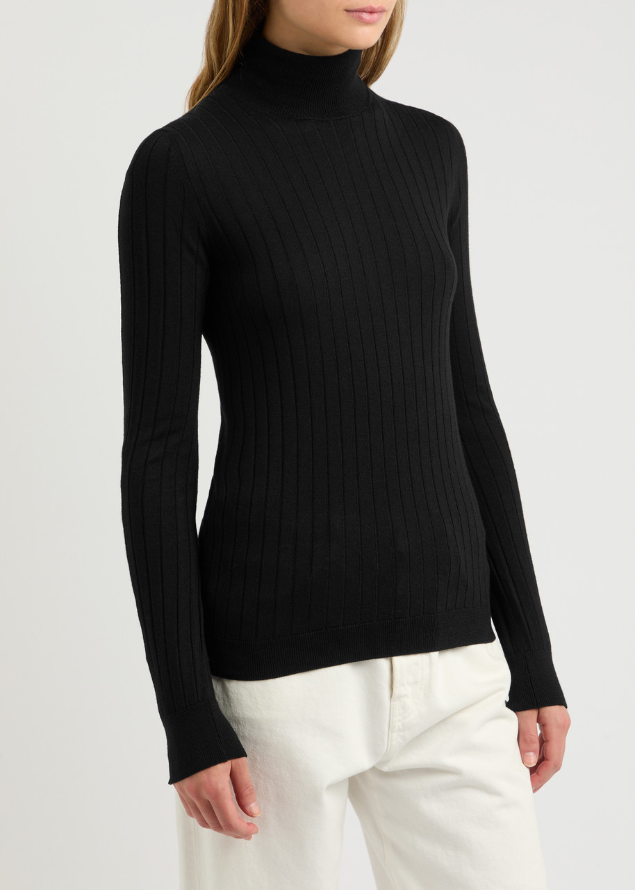 Moncler Wool And Cashmere Turtleneck Sweater In Black
