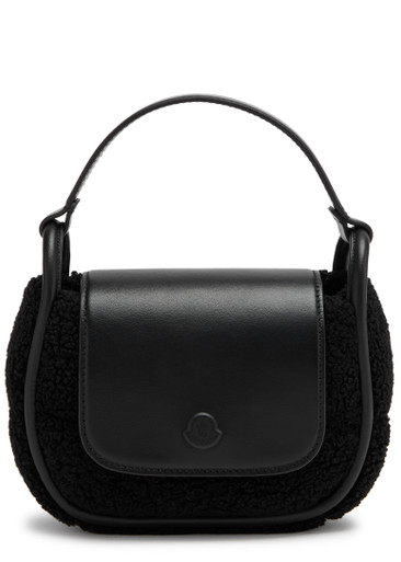 Moncler Tiarna Mini Faux Shearling Cross-body Bag In Black