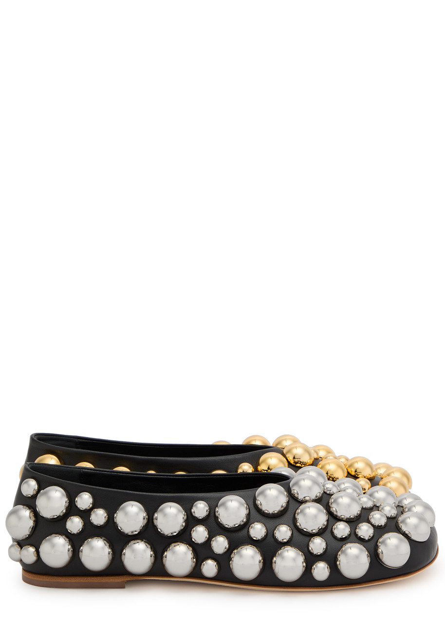 A.w.a.k.e. A.w.a.k.e Mode Dora Studded Leather Flats In Black