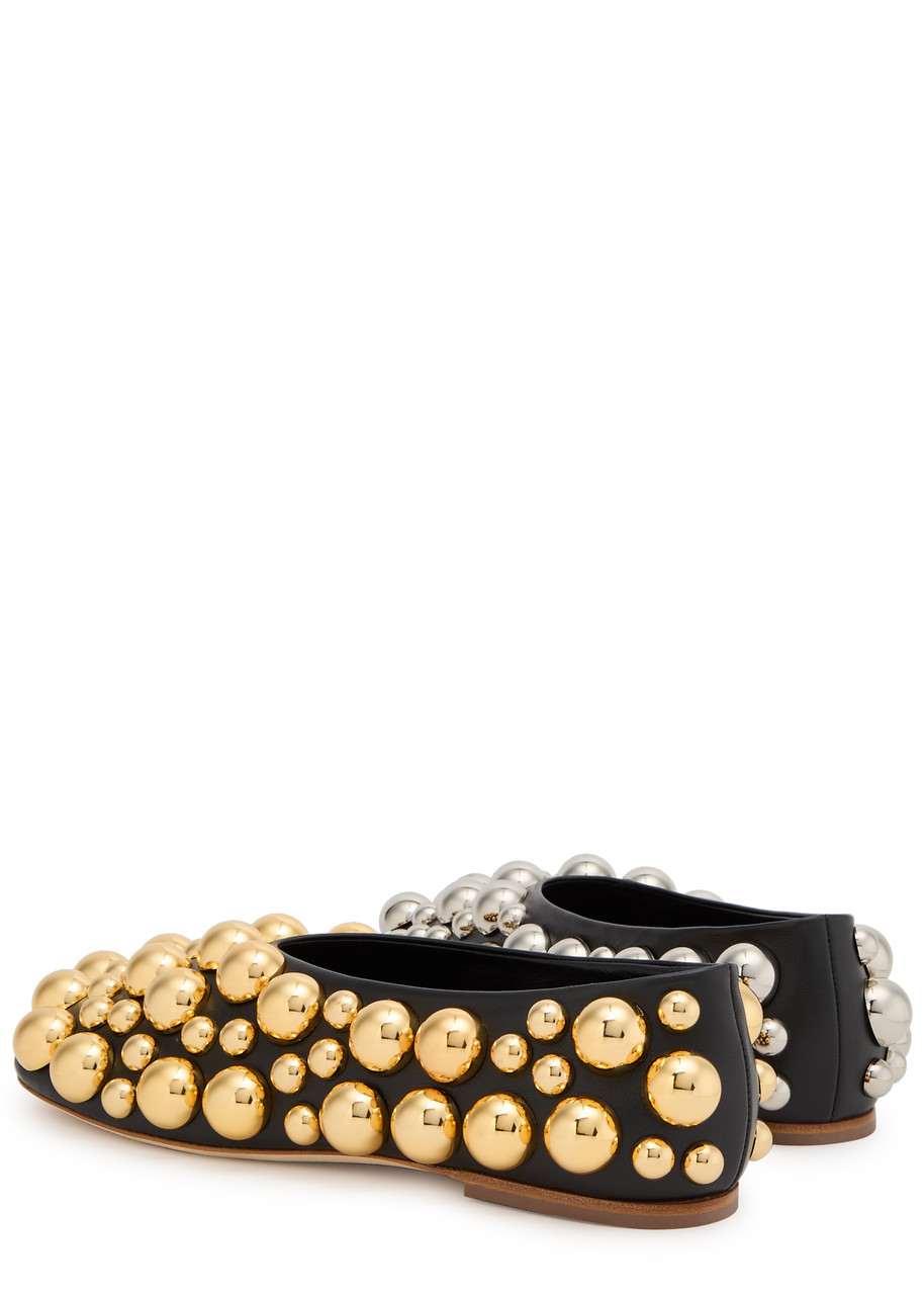 A.w.a.k.e. A.w.a.k.e Mode Dora Studded Leather Flats In Black