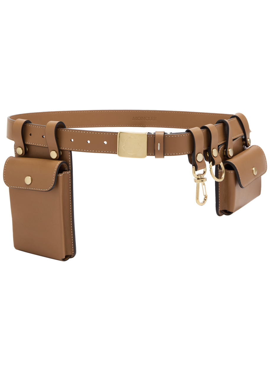 Moncler Pocket Leather Belt - Brown - One Size