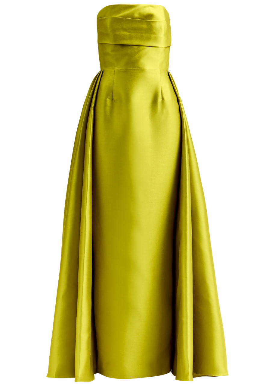 Solace London Tiffany Strapless Faille Gown - Yellow - 12 (UK12 / M)