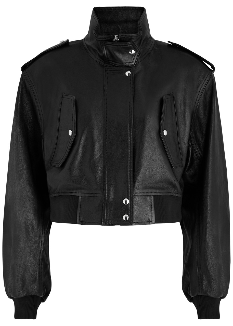 Khaite Kember Cropped Leather Jacket - Black - 8 (UK12 / M)