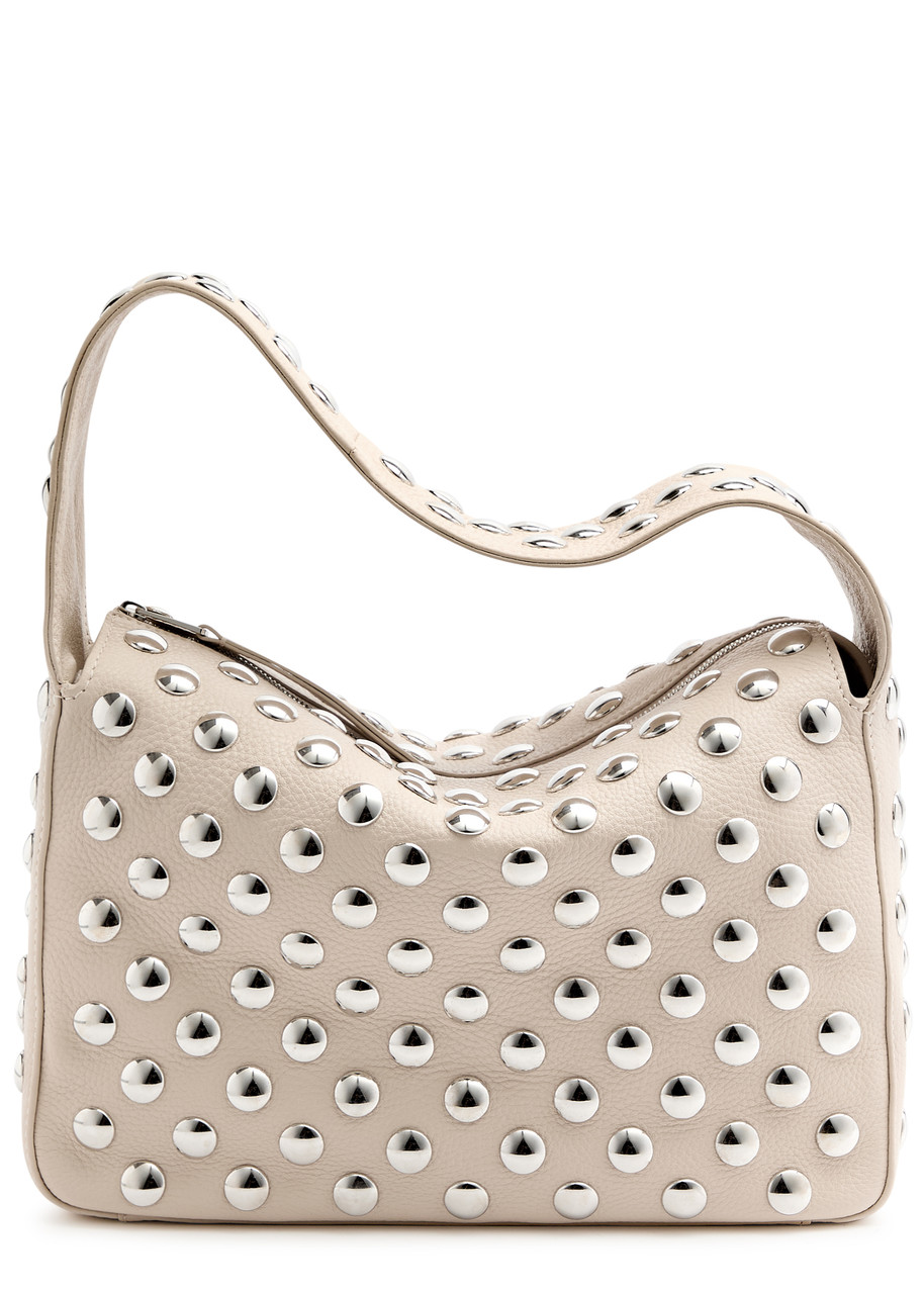 Khaite Elena Studded Leather Shoulder Bag In Ivory