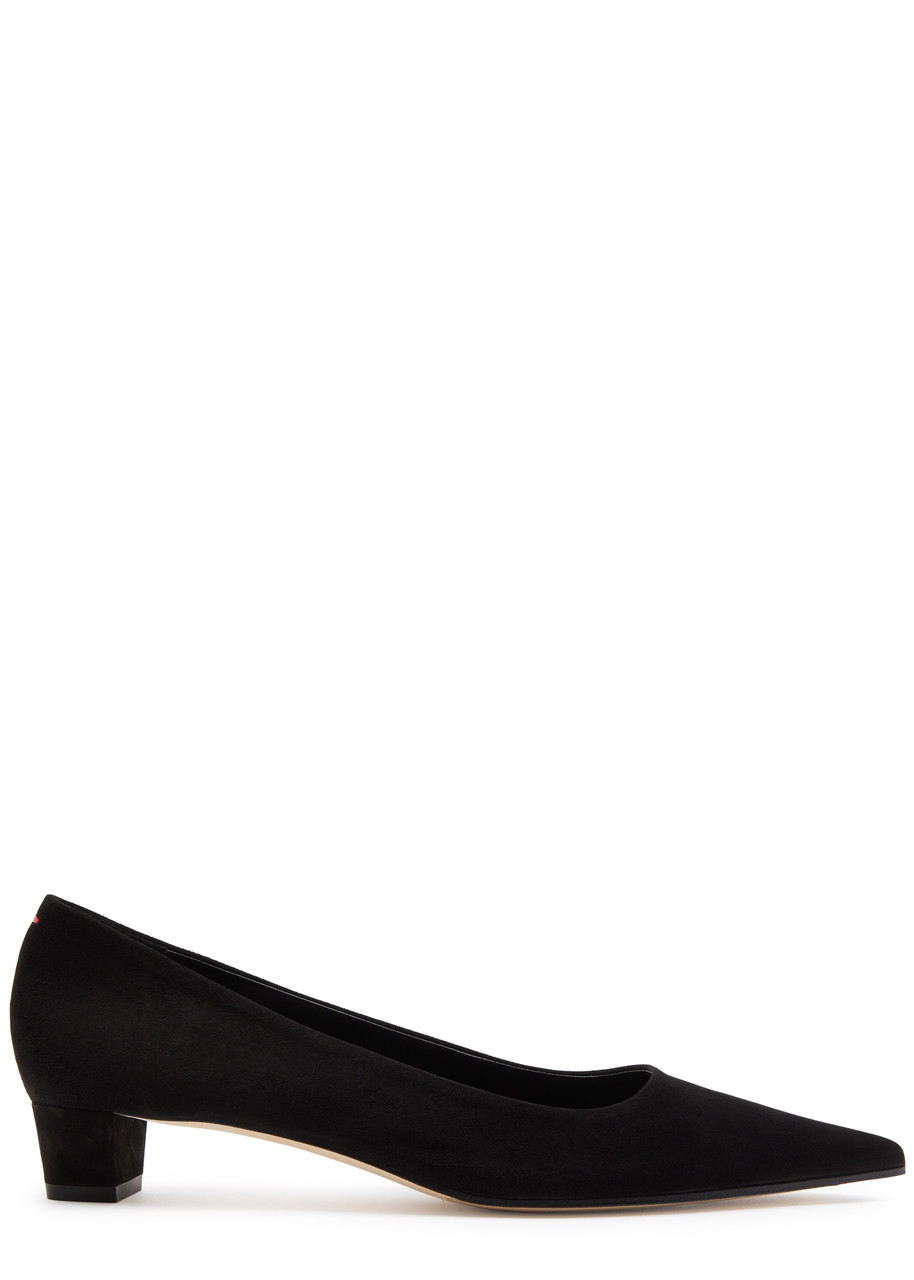 Aeyde Brown Judi Suede Heels In Black