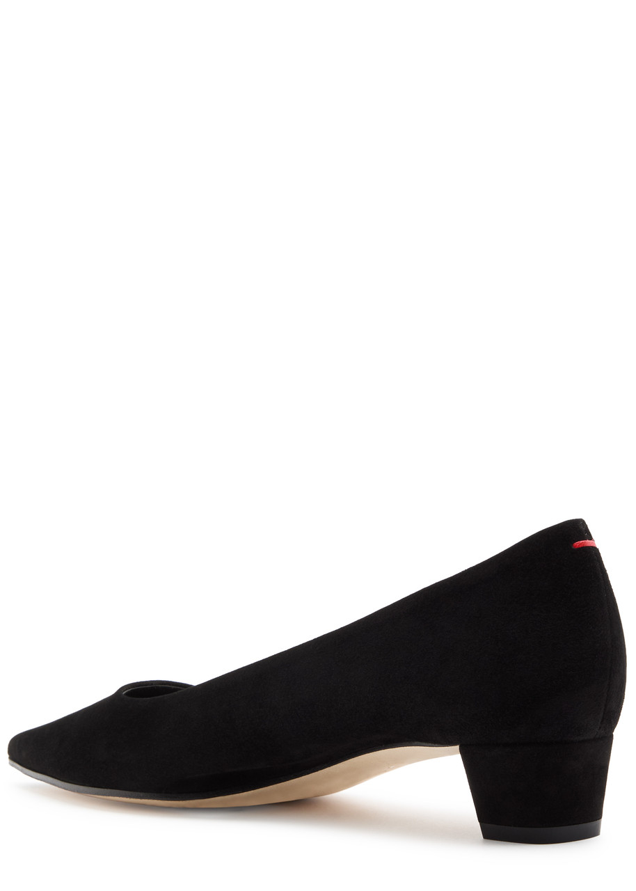 Aeyde Brown Judi Suede Heels In Black