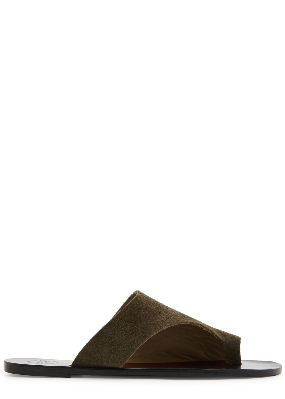 Atp Atelier Rosa Suede Thong Sandals - Brown - 38 (IT38/ UK5)