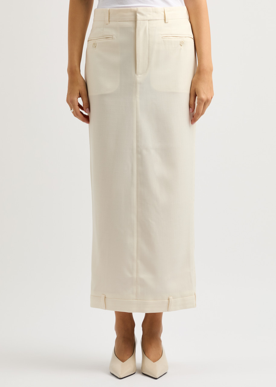 Shop Better Bettter X Icons Wool-blend Maxi Skirt In Beige