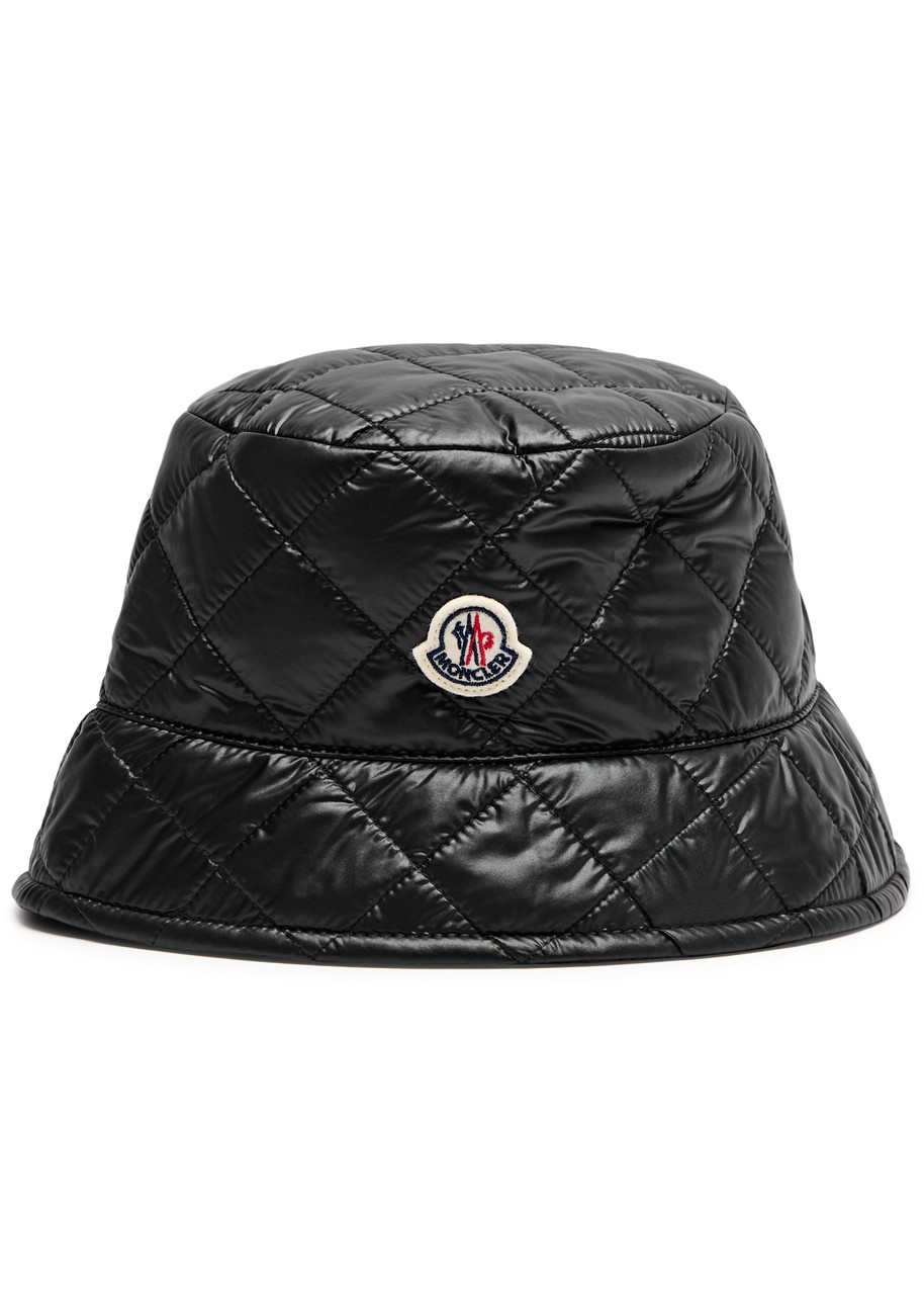 Moncler Logo Quilted Shell Bucket hat - Black - One Size