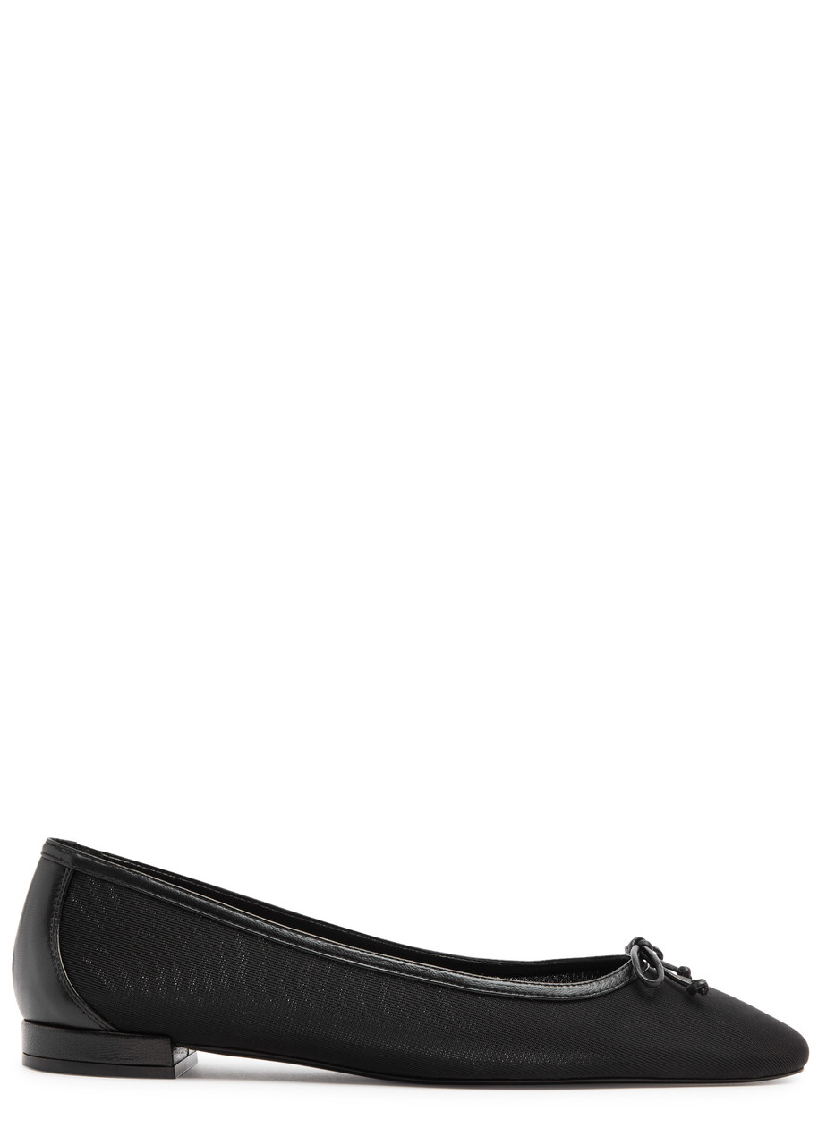 Stuart Weitzman Arabella Mesh Ballet Flats In Black