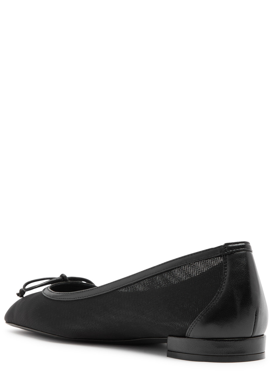 Stuart Weitzman Arabella Mesh Ballet Flats In Black