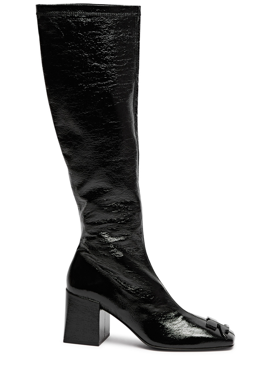 Courrèges 75 Crinkled Vinyl Knee-high Boots - Black - 37 (IT37 / UK4)