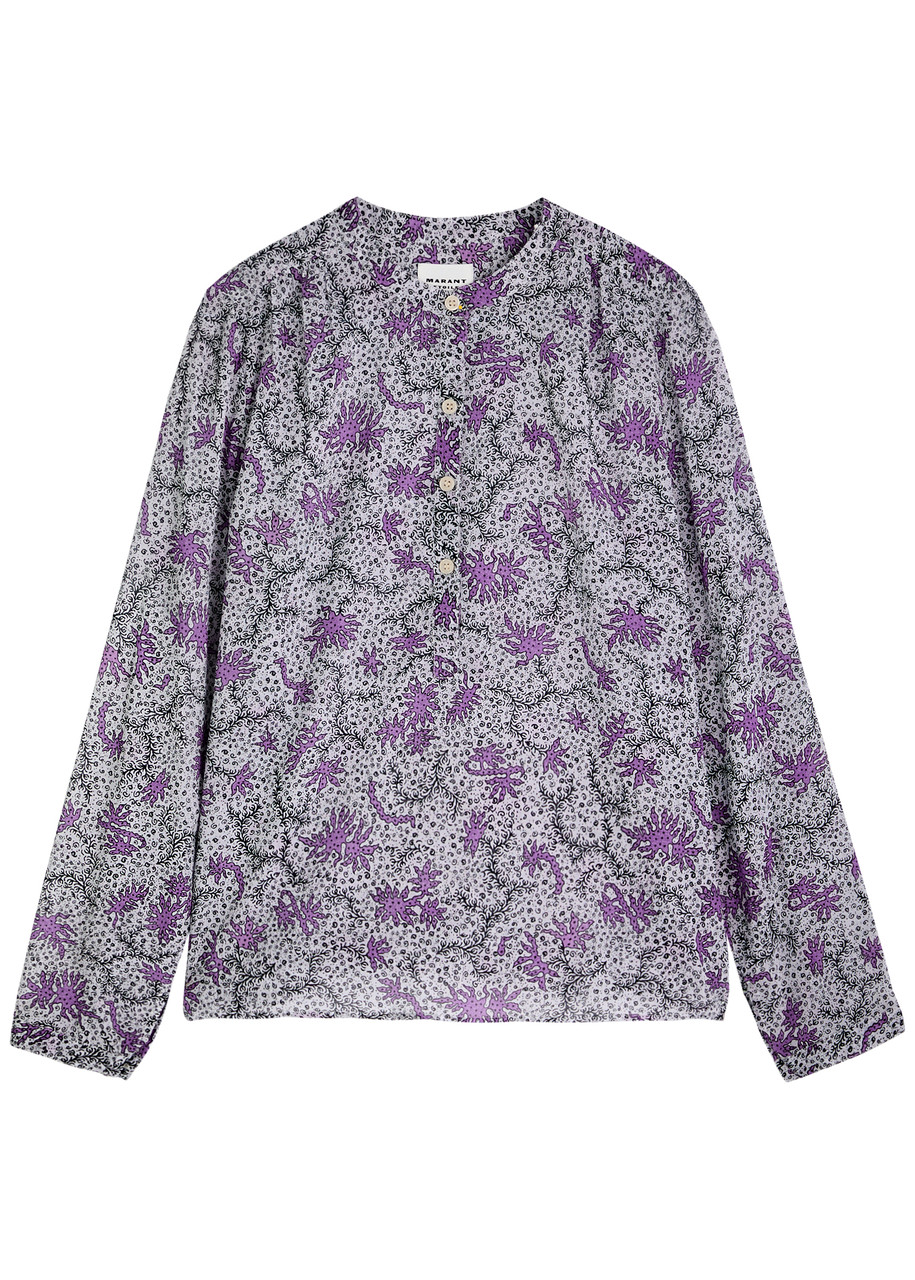 Isabel Marant étoile Maria Printed Cotton Blouse - Lilac - 38 (UK10 / S)