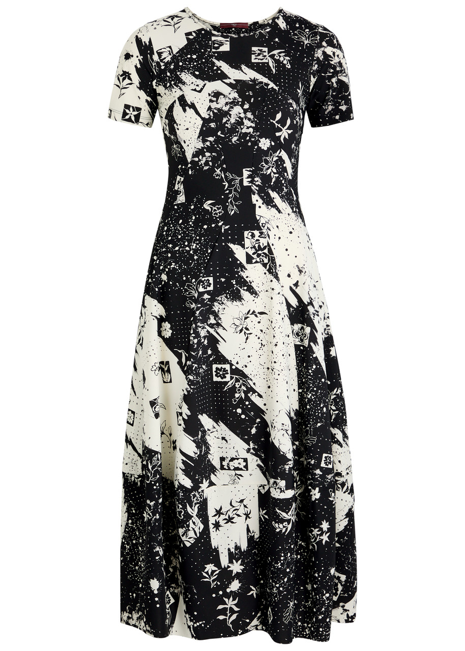High Mesmerize Printed Stretch-jersey Midi Dress - Black - 40 (UK8 / S)