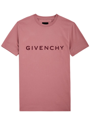 【関税&送料込】Givenchy Pastel Pink Cotton T-Shirt GIVENCHY t-shirt in cotton with rhinestones in - pink