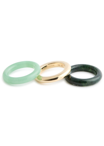 BY Pariah Stone Trilogy Stack Rings - set of Three - Gold