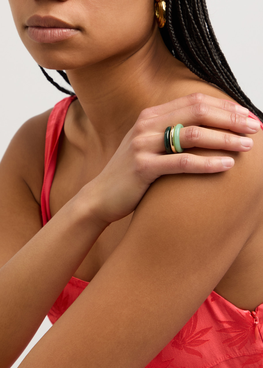  By Pariah Stone Trilogy Stack Rings - Set Of Three - Gold 