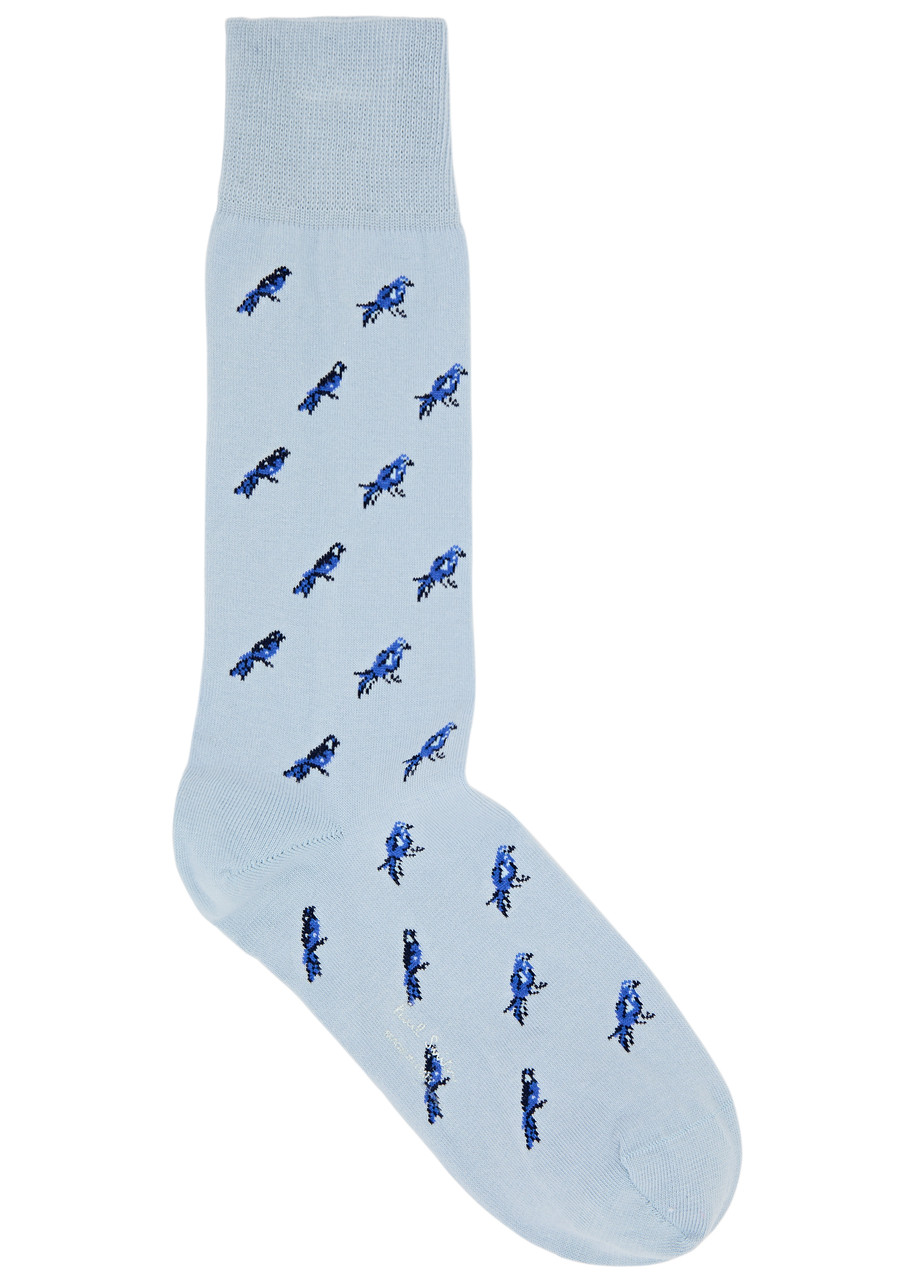 Paul Smith Little Birds Cotton-blend Socks - Light Blue - One Size