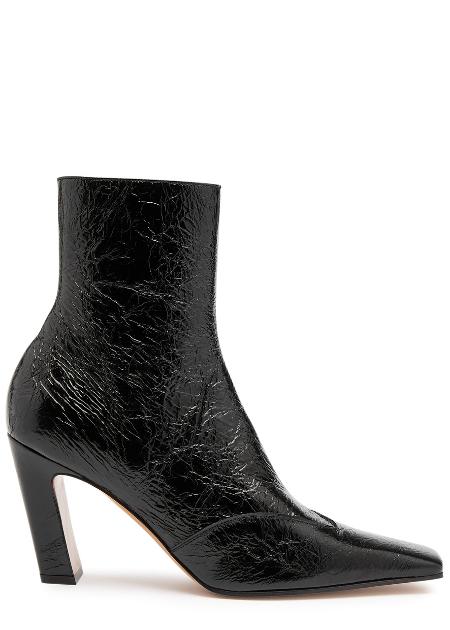 Khaite Nevada 85 Patent Leather Ankle Boots - Black - 36 (IT36 / UK3)
