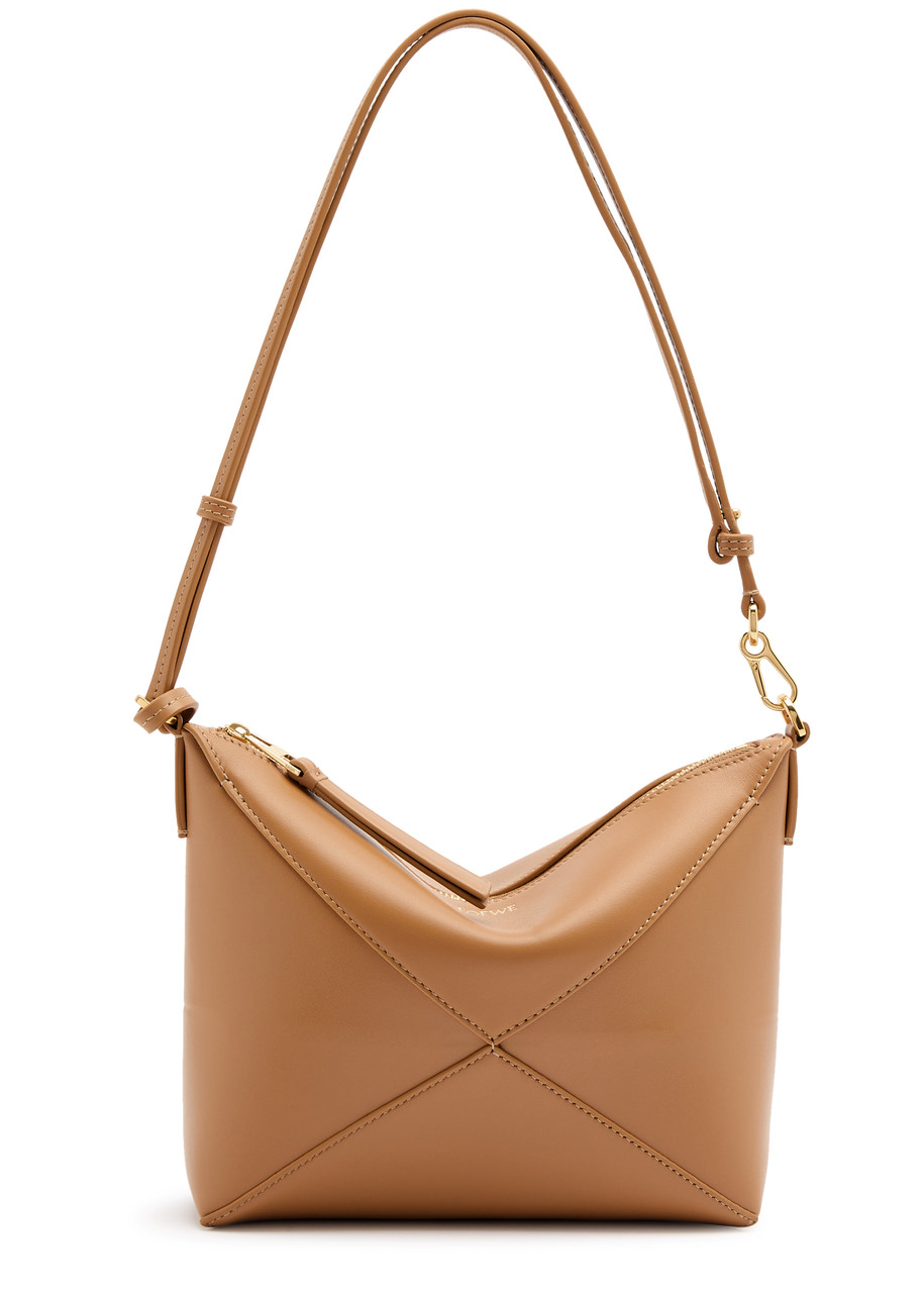 Loewe Puzzle Fold Leather Shoulder Bag In Brown
