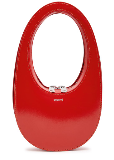 Coperni Swipe Oval-frame Zip Shoulder Bag In Red