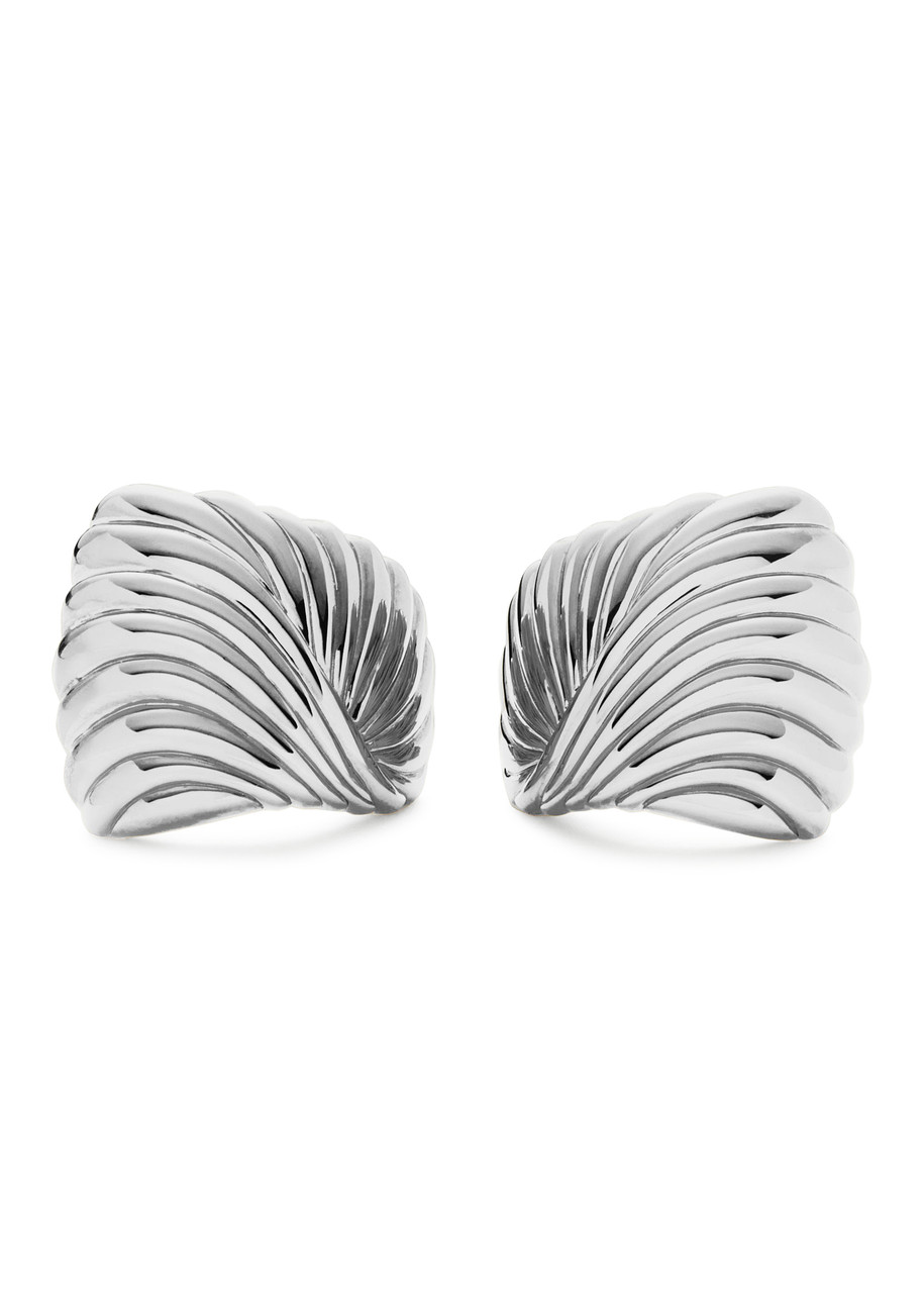 Missoma Ripple Silver-plated Stud Earrings In Silver
